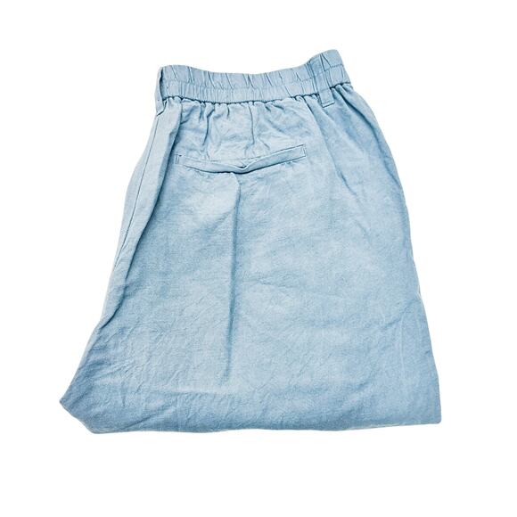 Madewell Straight Leg Blue Pants Stretch Waist Front & Back Pockets Size 14 - Picture 1 of 6